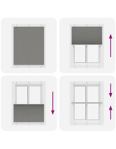 Tenda Plissettata Antracite 105x100cm Larghezza Tessuto 104,4cm