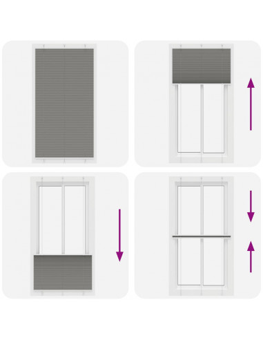 Tenda Plissettata Antracite 110x200cm Larghezza Tessuto 109,4cm