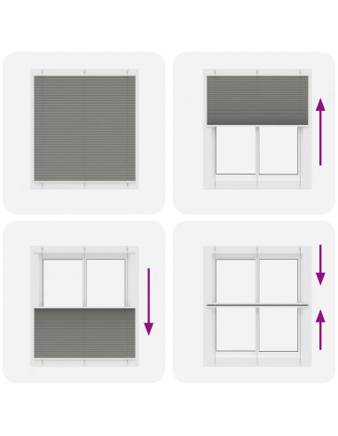 Tenda Plissettata Antracite 120x150cm Larghezza Tessuto 119,4cm