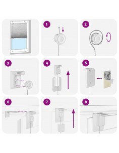 Tenda Plissettata Bianca 70x200 cm Larghezza Tessuto 69,4 cm 2