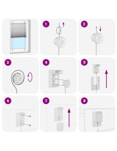 Tenda Plissettata Bianca 70x200 cm Larghezza Tessuto 69,4 cm