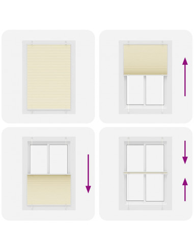 Tenda Plissettata Crema 100x100 cm Larghezza Tessuto 99,4 cm