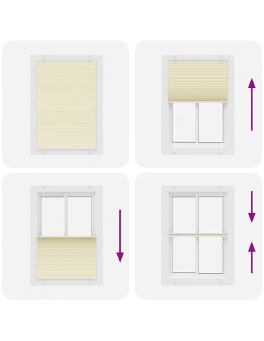 Tenda Plissettata Crema 100x150 cm Larghezza Tessuto 99,4 cm