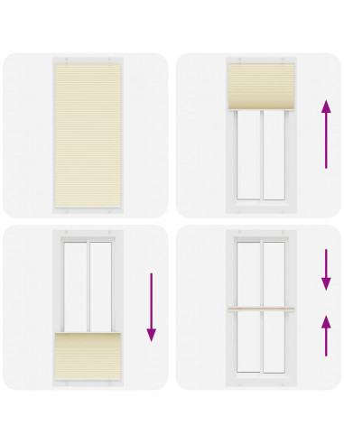 Tenda Plissettata Crema 100x200 cm Larghezza Tessuto 99,4 cm