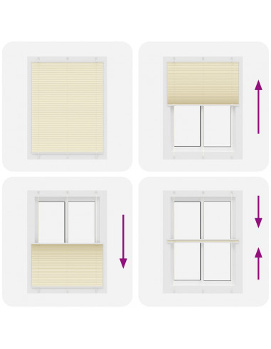 Tenda Plissettata Crema 105x150 cm Larghezza Tessuto 104,4 cm