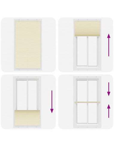 Tenda Plissettata Crema 105x200 cm Larghezza Tessuto 104,4 cm