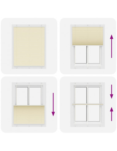 Tenda Plissettata Crema 110x100 cm Larghezza Tessuto 109,4 cm