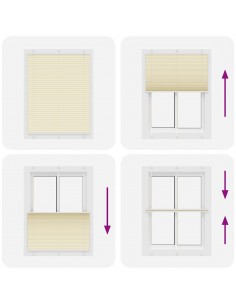 Tenda Plissettata Crema 110x150 cm Larghezza Tessuto 109,4 cm 2