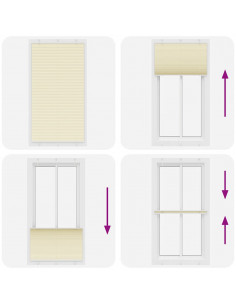 Tenda Plissettata Crema 110x200 cm Larghezza Tessuto 109,4 cm 2