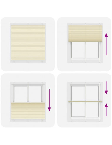 Tenda Plissettata Crema 115x150 cm Larghezza Tessuto 114,4 cm