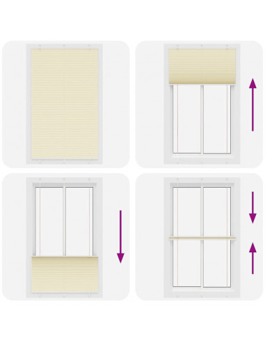 Tenda Plissettata Crema 115x200 cm Larghezza Tessuto 114,4 cm