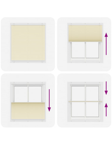 Tenda Plissettata Crema 120x100 cm Larghezza Tessuto 119,4 cm