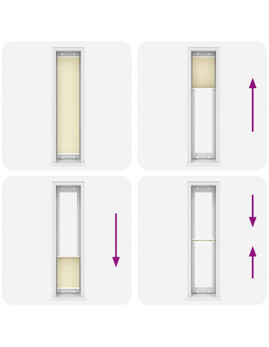 Tenda Plissettata Crema 45x200 cm Larghezza Tessuto 44,4 cm