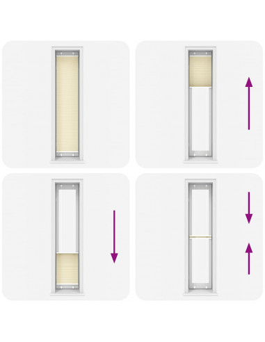 Tenda Plissettata Crema 50x200 cm Larghezza Tessuto 49,4 cm