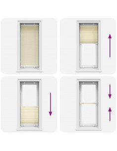 Tenda Plissettata Crema 65x100 cm Larghezza Tessuto 64,4 cm 2