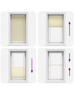 Tenda Plissettata Crema 75x100 cm Larghezza Tessuto 74,4 cm 2