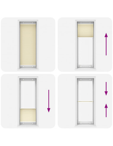 Tenda Plissettata Crema 75x200 cm Larghezza Tessuto 74,4 cm
