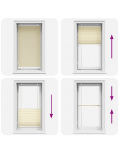 Tenda Plissettata Crema 80x150 cm Larghezza Tessuto 79,4 cm 2