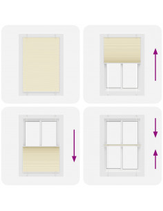 Tenda Plissettata Crema 85x100 cm Larghezza Tessuto 84,4 cm 2