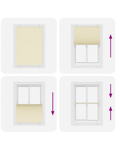 Tenda Plissettata Crema 85x150 cm Larghezza Tessuto 84,4 cm