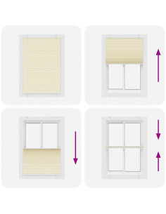 Tenda Plissettata Crema 90x100 cm Larghezza Tessuto 89,4 cm 2