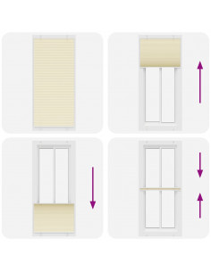 Tenda Plissettata Crema 90x200 cm Larghezza Tessuto 89,4 cm 2
