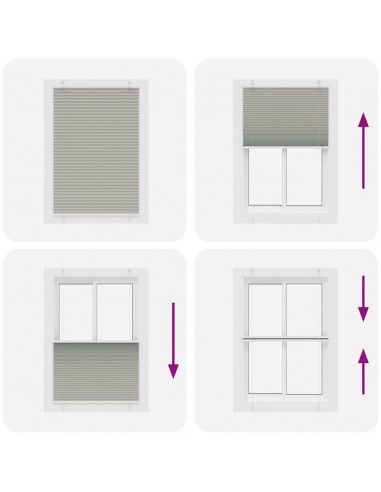 Tenda Plissettata Grigio Chiaro 85x100 cm Larghezza Tessuto