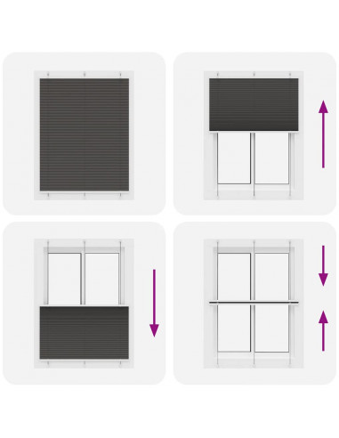 Tenda Plissettata Nera 105x100 cm Larghezza Tessuto 104,4 cm