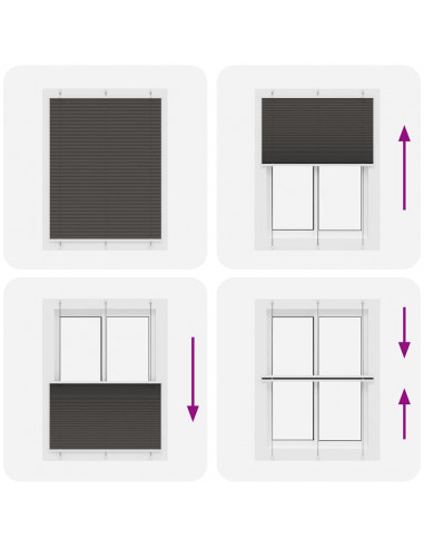 Tenda Plissettata Nera 105x150 cm Larghezza Tessuto 104,4 cm