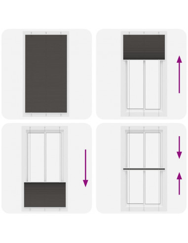 Tenda Plissettata Nera 105x200 cm Larghezza Tessuto 104,4 cm