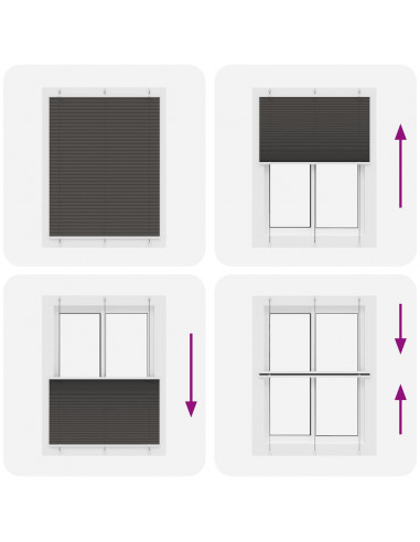 Tenda Plissettata Nera 110x150 cm Larghezza Tessuto 109,4 cm