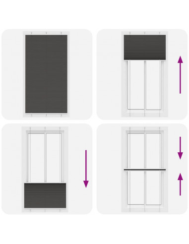 Tenda Plissettata Nera 110x200 cm Larghezza Tessuto 109,4 cm