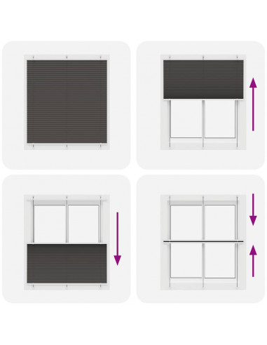 Tenda Plissettata Nera 115x150 cm Larghezza Tessuto 114,4 cm