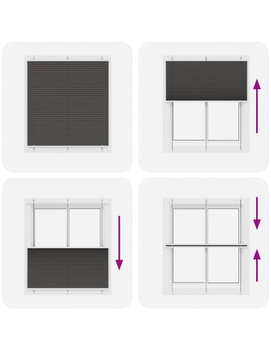 Tenda Plissettata Nera 120x100 cm Larghezza Tessuto 119,4 cm