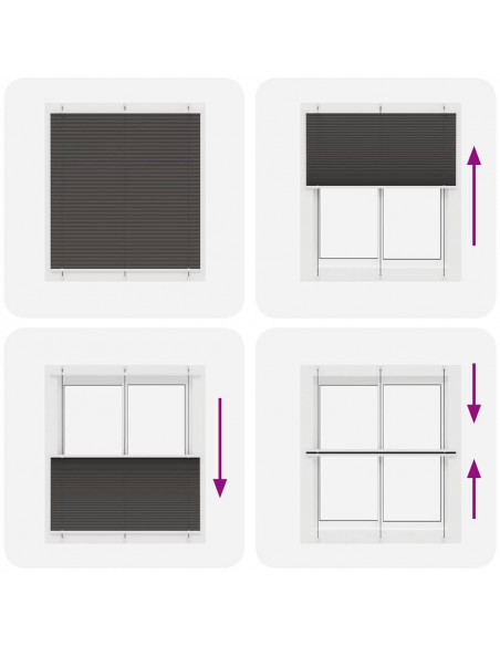 Tenda Plissettata Nera 120x150 cm Larghezza Tessuto 119,4 cm