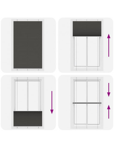 Tenda Plissettata Nera 120x200 cm Larghezza Tessuto 119,4 cm