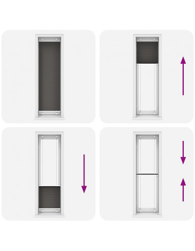 Tenda Plissettata Nera 55x200 cm Larghezza Tessuto 54,4 cm