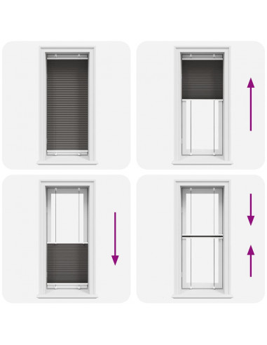 Tenda Plissettata Nera 65x100 cm Larghezza Tessuto 64,4 cm