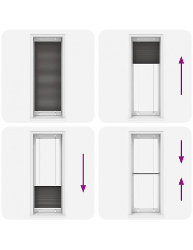 Tenda Plissettata Nera 80x200 cm Larghezza Tessuto 79,4 cm