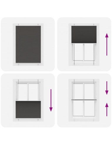 Tenda Plissettata Nera 85x150 cm Larghezza Tessuto 84,4 cm