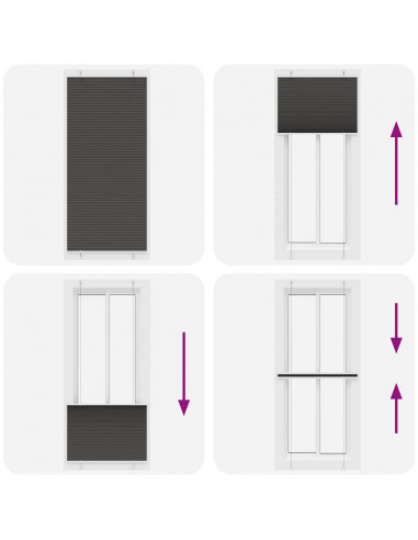 Tenda Plissettata Nera 85x200 cm Larghezza Tessuto 84,4 cm