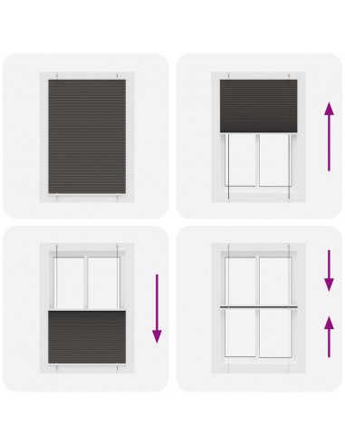Tenda Plissettata Nera 90x100 cm Larghezza Tessuto 89,4 cm