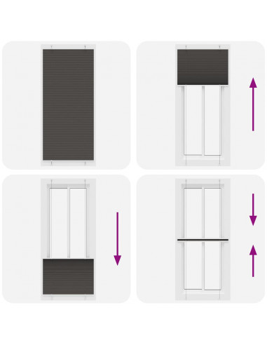 Tenda Plissettata Nera 90x200 cm Larghezza Tessuto 89,4 cm