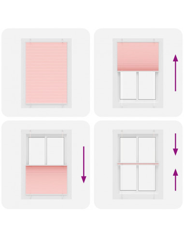 Tenda Plissettata Rosa 100x100 cm Larghezza Tessuto 99,4 cm