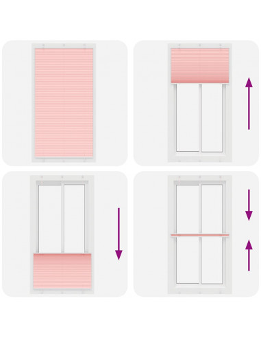 Tenda Plissettata Rosa 100x200 cm Larghezza Tessuto 99,4 cm