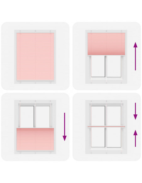 Tenda Plissettata Rosa 105x100 cm Larghezza Tessuto 104,4 cm