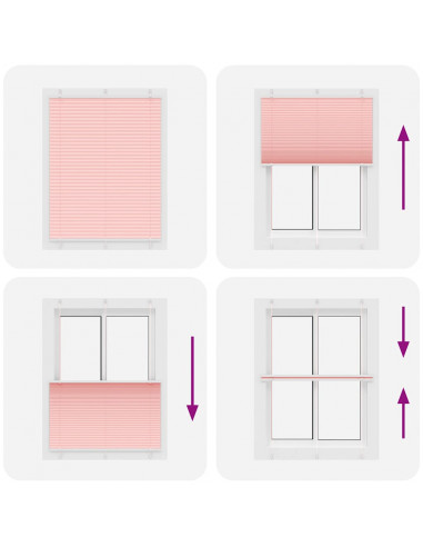 Tenda Plissettata Rosa 105x150 cm Larghezza Tessuto 104,4 cm