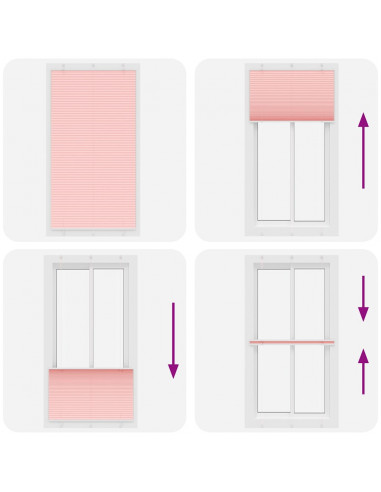 Tenda Plissettata Rosa 105x200 cm Larghezza Tessuto 104,4 cm