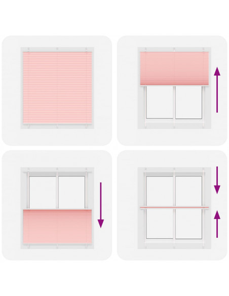 Tenda Plissettata Rosa 115x100 cm Larghezza Tessuto 114,4 cm