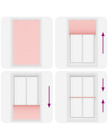 Tenda Plissettata Rosa 120x200 cm Larghezza Tessuto 119,4 cm